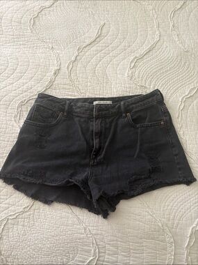 PacSun Black Frayed Denim Cutoff Shorts